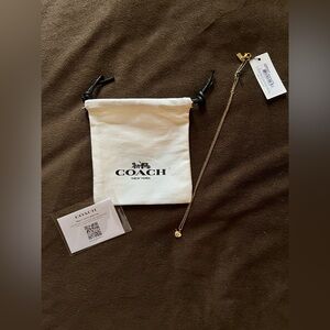 Coach Gold Tone Necklace – Heart Charm with “C” Logo / NWT